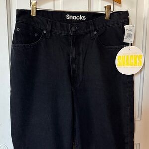 MOTHER SNACKS High Waisted Twizzy Skimp Black Jeans